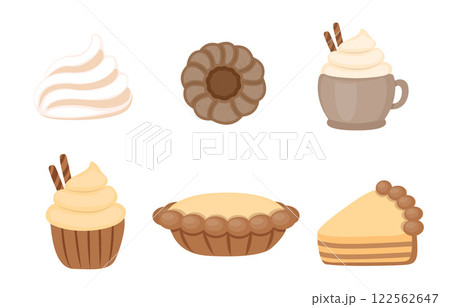 Sweet food dessert collection cake cheese pie cookie and cream 122562647