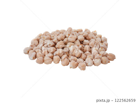 Dry chickpeas pile isolated on white 122562659