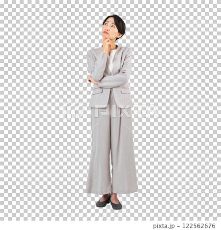 A worried middle-aged female business person: A transparent full-body photo PNG precisely cut by hand A worried middle-aged female business person: A transparent full-body photo PNG precisely cut by hand 122562676