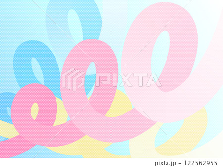 ポップでカラフルな抽象背景 – 柔らかい曲線とパステルカラーのデザイン 122562955