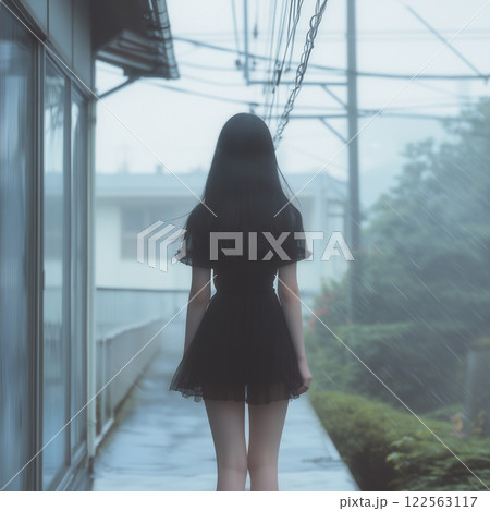 シュールな雰囲気の女性ポートレート 122563117