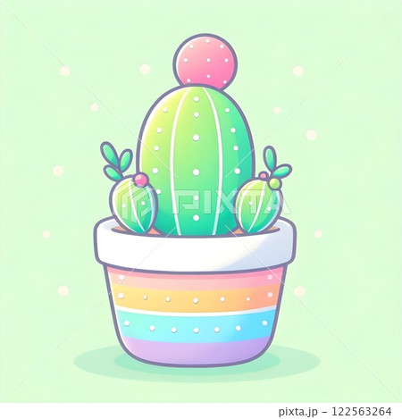 Cute smiling cactus in a white pot. Cute smiling cactus in a white pot. 122563264