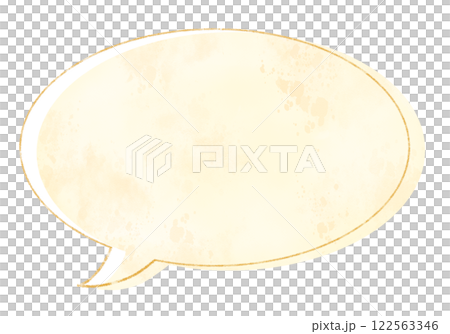 Simple watercolor hand-painted speech bubble Yellow Simple watercolor hand-painted speech bubble Yellow 122563346