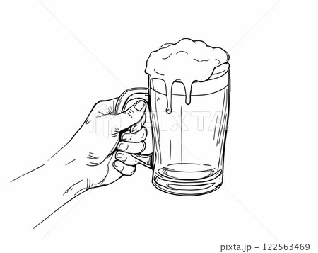 Hand Holding a Beer Mug 122563469