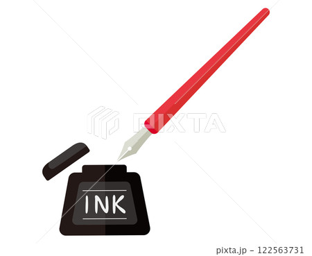 シンプルなつけペンとインクのイラスト 122563731