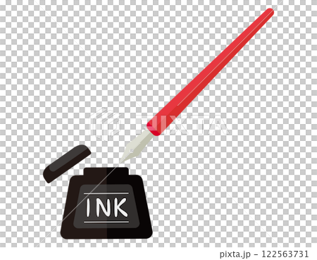 シンプルなつけペンとインクのイラスト 122563731