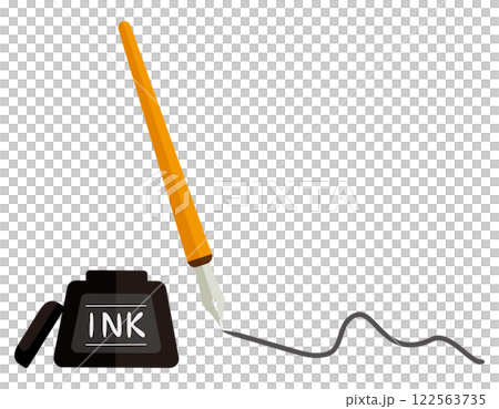 シンプルなつけペンとインクのイラスト 122563735
