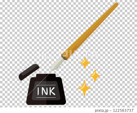 シンプルなつけペンとインクのイラスト 122563737