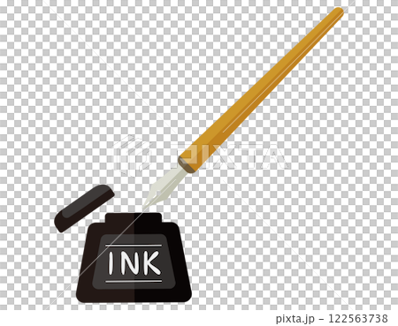 シンプルなつけペンとインクのイラスト 122563738