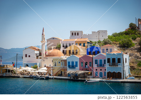 Colorful houses in Kastellorizo. Greece last inhabited island in front of Turkey 122563855