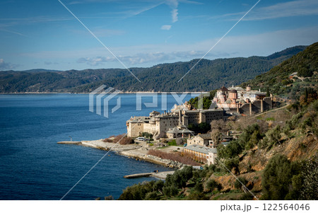 Xenophontos monastery in Mount Athos. Holy Mountain. Greece. 122564046