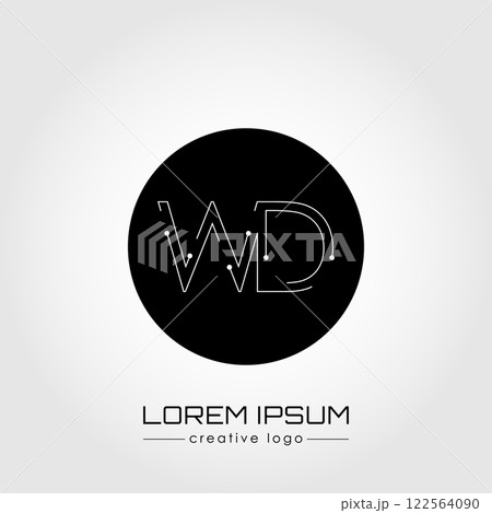 The creative logo is the letter W and D. A design element of a logo, business card, corporate sign or monogram. The idea of a thematic design 122564090