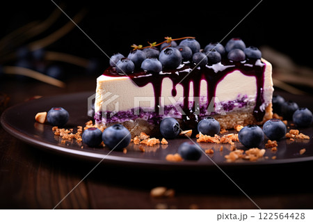 Homemade Blueberry Tart with Seasonal Fresh Berries 122564428