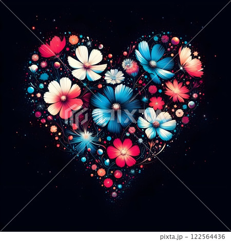 Cosmos heart representing grace and beauty. 122564436