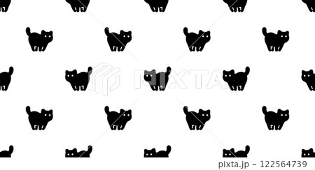 cat seamless pattern black kitten munchkin calico neko vector pet cartoon doodle gift wrapping paper tile background repeat wallpaper scarf isolated illustration design 122564739