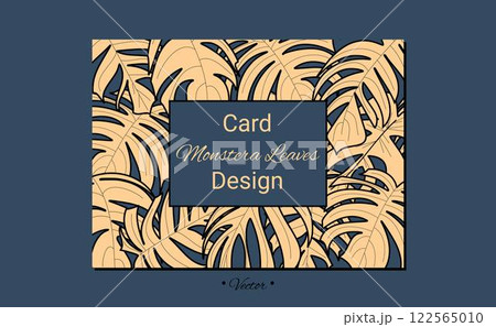 Card tropical exotic monstera leaves design 122565010