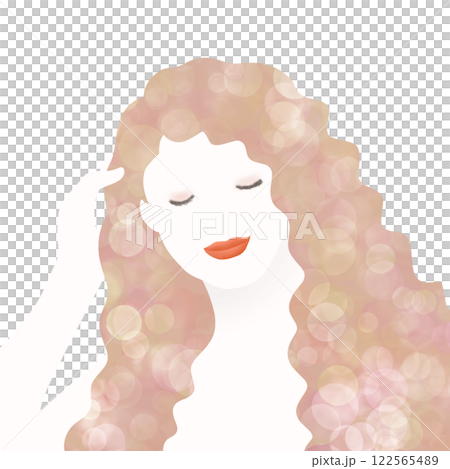 Illustration of a stylized portrait of a woman Illustration of a stylized portrait of a woman 122565489