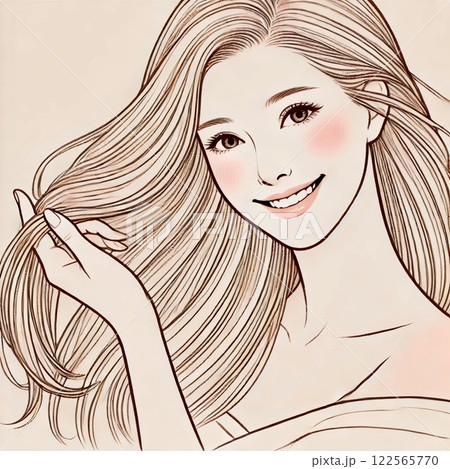 髪が綺麗な女性 122565770