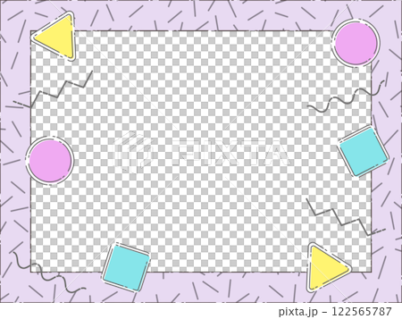 Dreamy new retro broken line Memphis pattern background frame 122565787