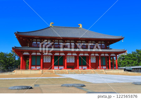 【奈良県】晴天の興福寺（中金堂） 122565876