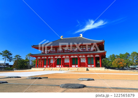 【奈良県】晴天の興福寺（中金堂） 122565879