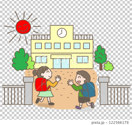 小学校_朝の登校風景 122566178