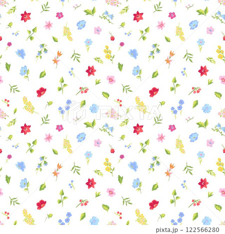 Lovely hand-drawn colorful flowers in a seamless pattern, featuring a cute floral design that is great for textiles, wallpapers, and wrapping. Diverse small flowers in a Liberty pattern. Lovely hand-drawn colorful flowers in a seamless pattern, featuring a cute floral design that is great for textiles, wallpapers, and wrapping. Diverse small flowers in a Liberty pattern. 122566280