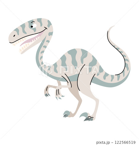 Cartoon dinosaur baby. Prehistoric funny little monster for children theme. Cartoon character in flat style. Vector illustration isolated on white background 122566519