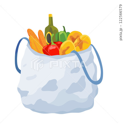 Shopping bag products grocery. Different food and beverage products, grocery shopping. Grocery supermarket. Fresh organic food and drinks. Grocery delivery concept Shopping bag products grocery. Different food and beverage products, grocery shopping. Grocery supermarket. Fresh organic food and drinks. Grocery delivery concept 122566579