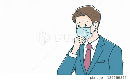 マスクを付けた人物　イラスト 122566855