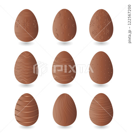 Set of chocolate Easter eggs Set of chocolate Easter eggs 122567200