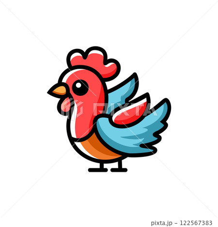 flat icon in flat style chicken 122567383