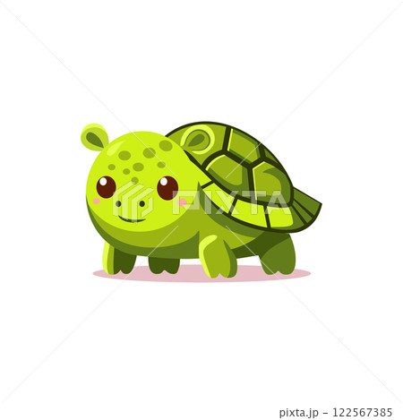cute turtle cartoon character isolated on white background 122567385