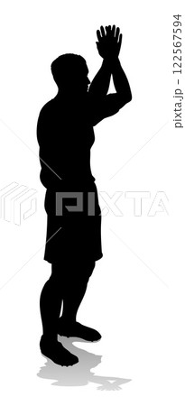 Soccer Football Player Male Silhouette Man Soccer Football Player Male Silhouette Man 122567594
