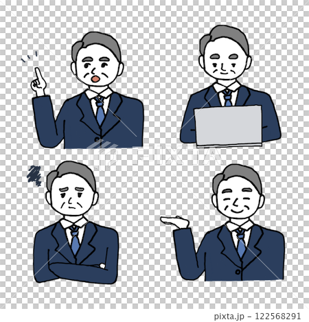 Illustration set of senior businessman in a suit 122568291