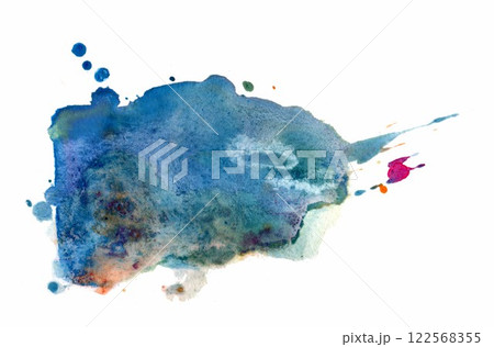 An abstract splash of vibrant blue and subtle hues dances across a white canvas, capturing the essence of creativity and freedom in artistic expression An abstract splash of vibrant blue and subtle hues dances across a white canvas, capturing the essence of creativity and freedom in artistic expression 122568355