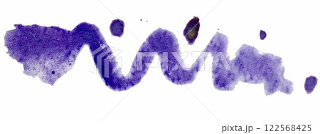 Vibrant purple watercolor swirl showcasing artistic flair and fluidity on a blank canvas, capturing the essence of creativity and expression during an inspiring art session 122568425