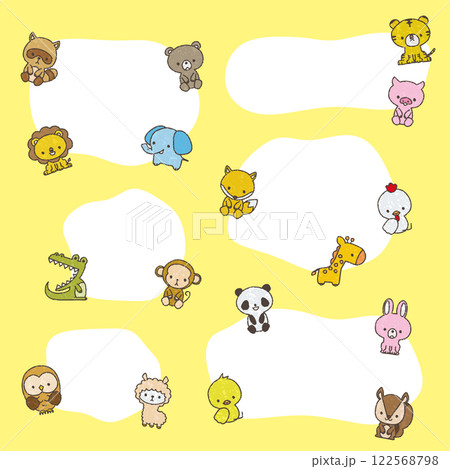 動物たちのテキストスペース　手書き風 122568798