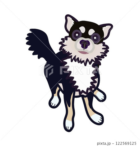 黒いチワワのイラスト 黒いチワワのイラスト 122569125