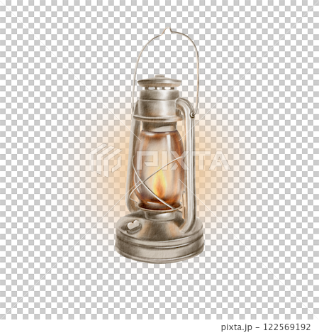 Vintage antique lamp for street and interior lighting in the 19th century, made of metal.Creates a Christmas cozy and keeps the memory of the past.Watercolor illustration on transparent background Vintage antique lamp for street and interior lighting in the 19th century, made of metal.Creates a Christmas cozy and keeps the memory of the past.Watercolor illustration on transparent background 122569192