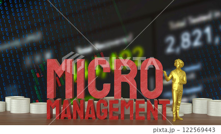 The Man and text for micro management 3d rendering. The Man and text for micro management 3d rendering. 122569443