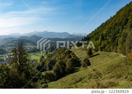 A breathtaking view hiking Soteska Vintgar sorroundings. Slovenia 122569929