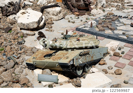 Merkava Tank in Mleeta Hezbollah Memorial near Nabatieh in Lebanon. 122569987