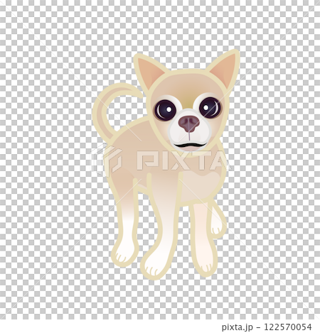 ベージュのスムーズチワワのイラスト ベージュのスムーズチワワのイラスト 122570054