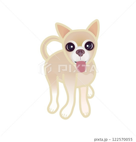 ベージュのスムーズチワワのイラスト 122570055
