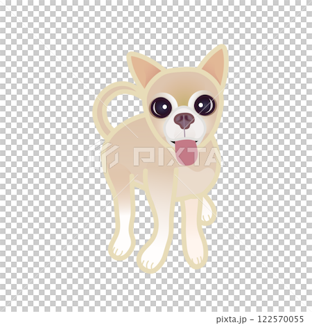ベージュのスムーズチワワのイラスト 122570055