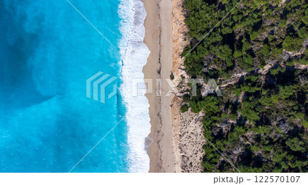 90 degrees amazing empty Tsoukalades beach. Pristine waters. Lefkada. Greece 90 degrees amazing empty Tsoukalades beach. Pristine waters. Lefkada. Greece 122570107