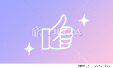 シンプルなグッドサインの背景イラスト　評価　高評価　いいね　了解　おすすめ　グッドボタン 122570155