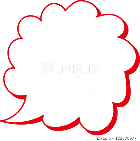 手書き吹き出し影あり赤 手書き吹き出し影あり赤 122570977