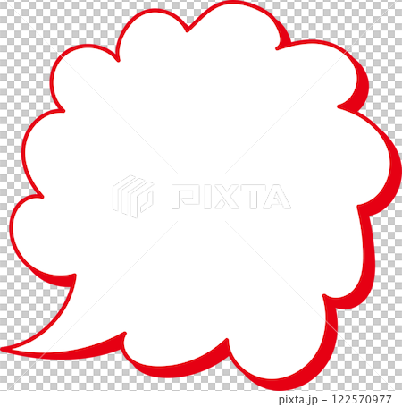 手書き吹き出し影あり赤 手書き吹き出し影あり赤 122570977
